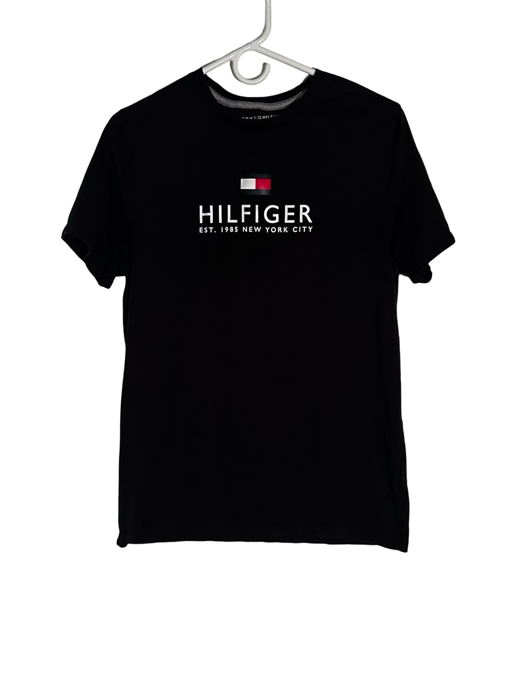 Tommy Hilfiger Black Tee with Flag Logo